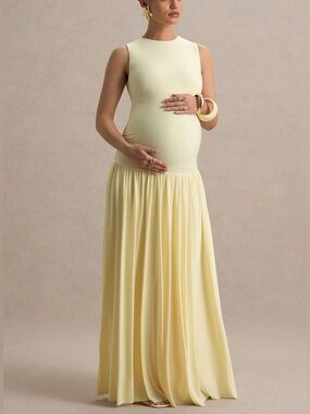 Club L London Maternity Lemon Yellow Dress